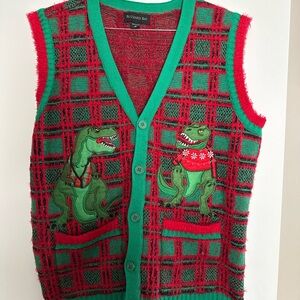 Christmas Dinosaur Ugly Sweater Vest